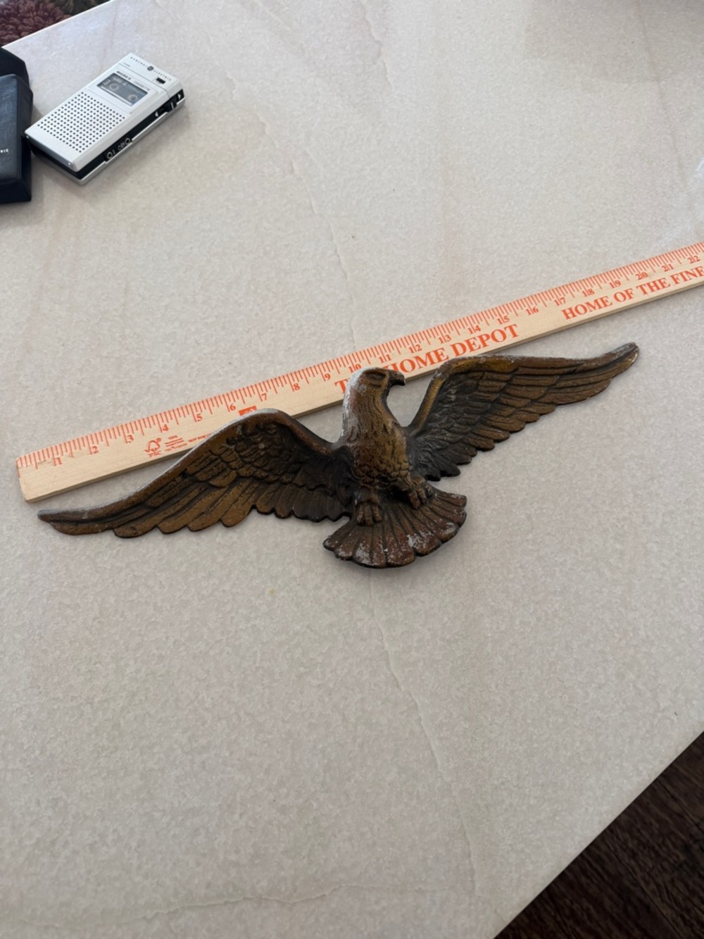 Vintage Cast Metal Eagle Wall Accent - Brown/Gold Patina - Picture 5 of 5
